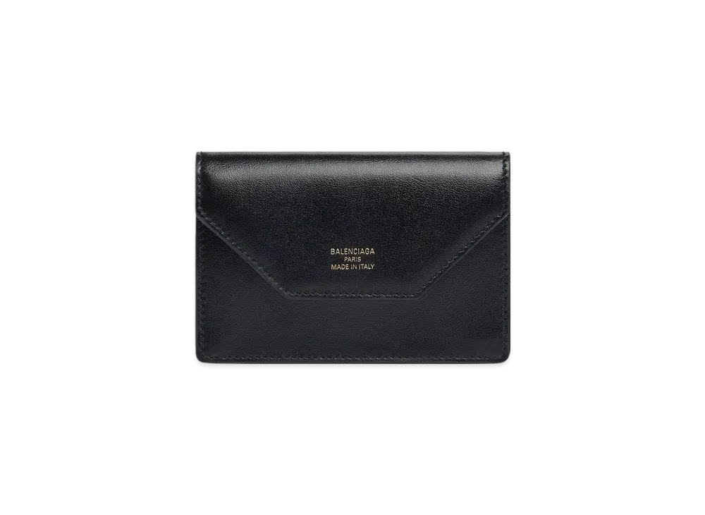 BALENCIAGA Envelope Flap Card Holder Smooth Calfskin "Black"