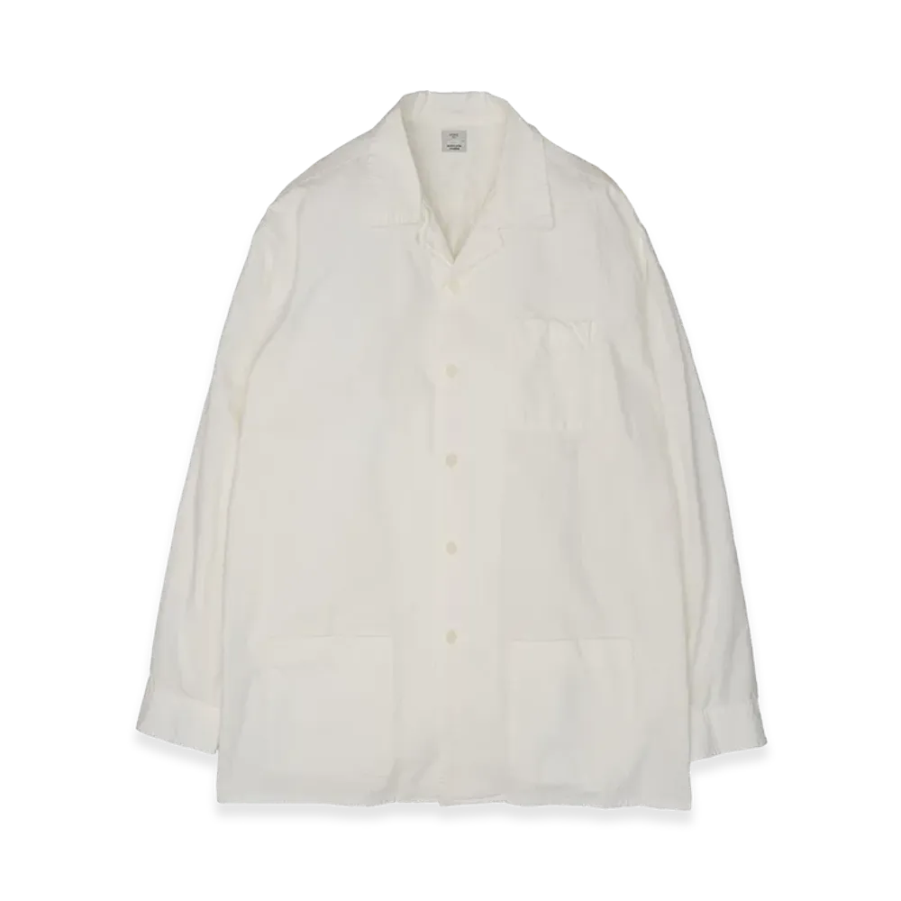 YOKE Cotton Typewriter Garment-dyed Shirt Jacket "White"