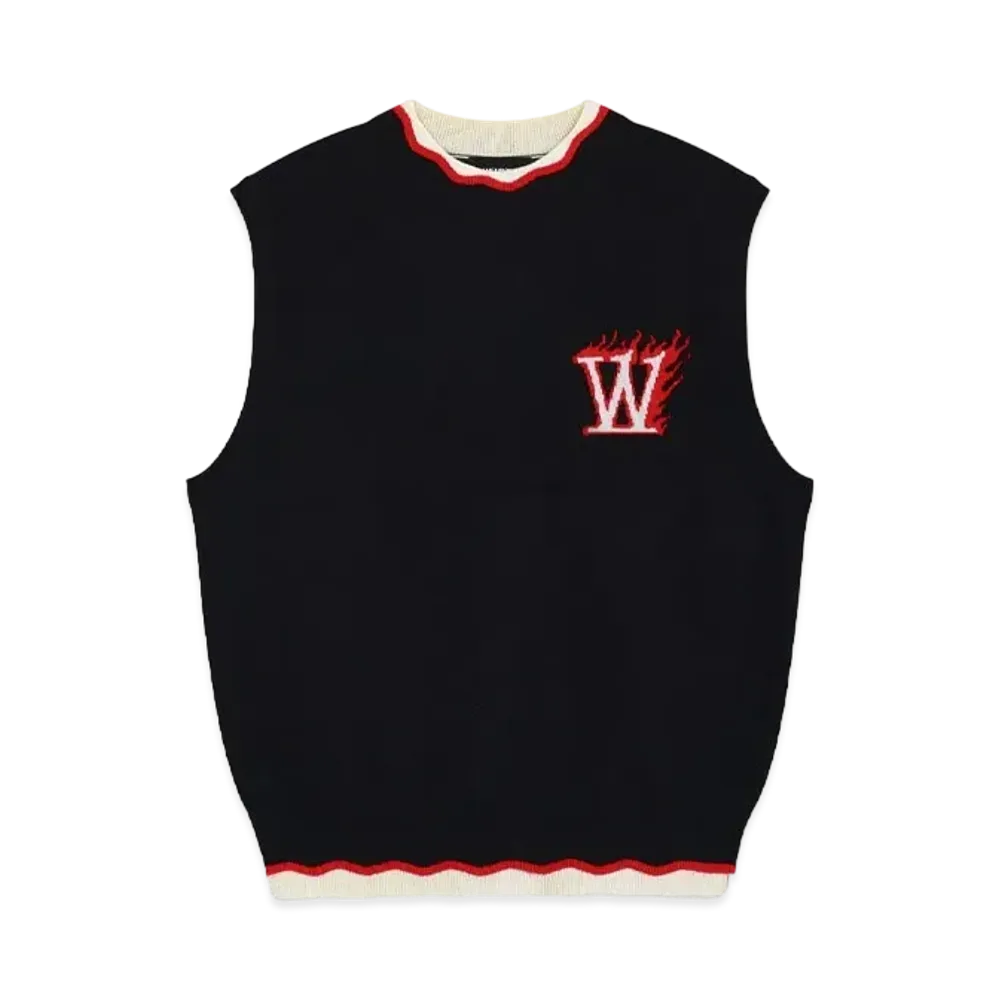 WE11DONE Logo Knit Vest "Gray"