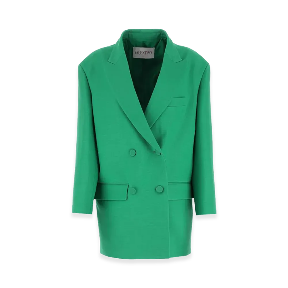 Valentino Women's Crepe Couture Oversize Blazer "Green"