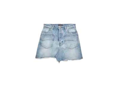 BALENCIAGA Women's Cut-Up Patched Pocket Skirts "Blue"