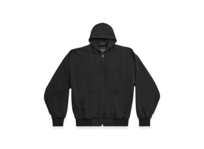 BALENCIAGA Zip-Up Hoodie Large Fit "Black"