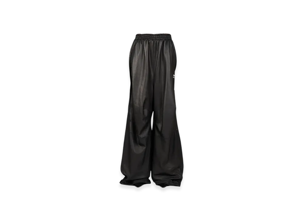 BALENCIAGA Women's Sports Logo Leather Track Pants "Black "