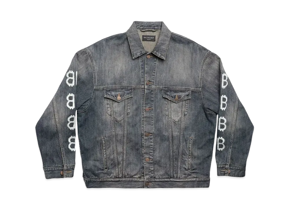 BALENCIAGA MENS Crypto Large Fit Jacket "Light Blue"