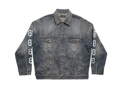 BALENCIAGA MENS Crypto Large Fit Jacket "Light Blue"