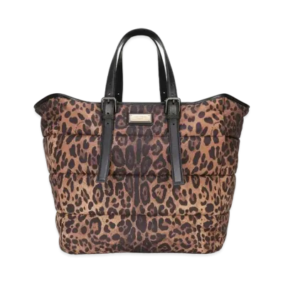 Dolce&Gabbana Sicily Shopping Bag Quilted Nylon Leopard Print "Leopard"