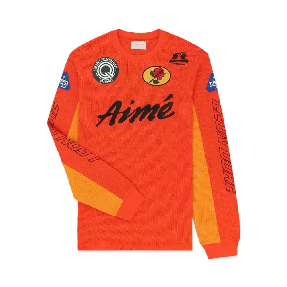 Aime Leon Dore Mesh Moto Long-Sleeve Tee "Orange"
