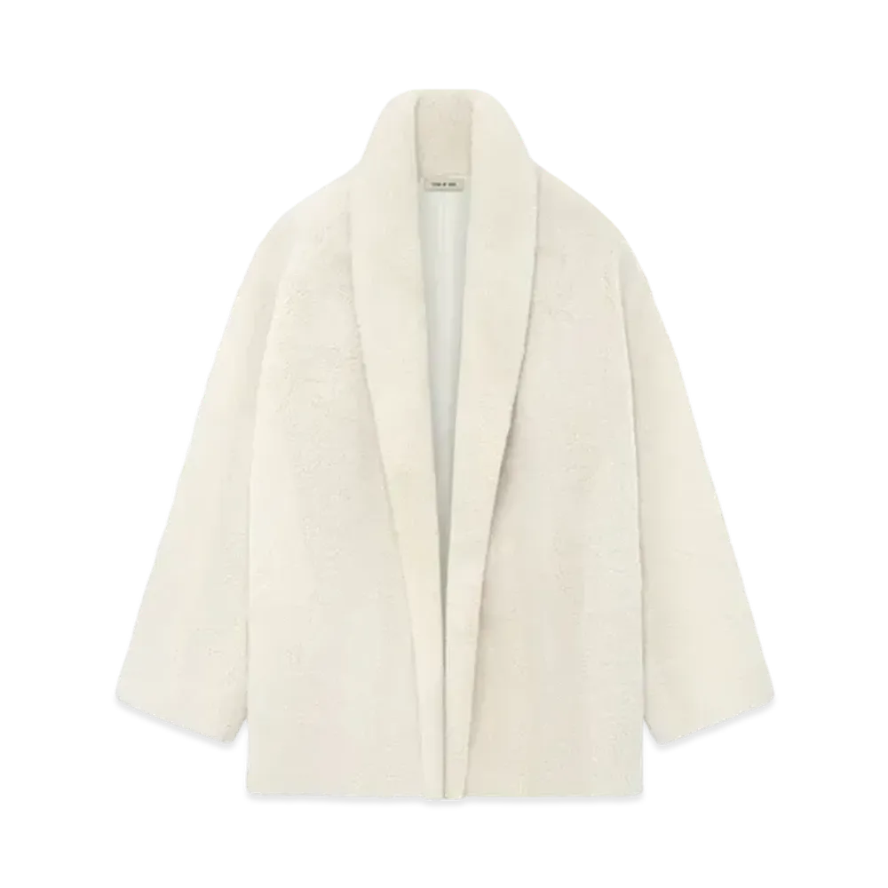 FEAR OF GOD ESSENTIALS Sherpa Shawl Collar Jacket "Cream"