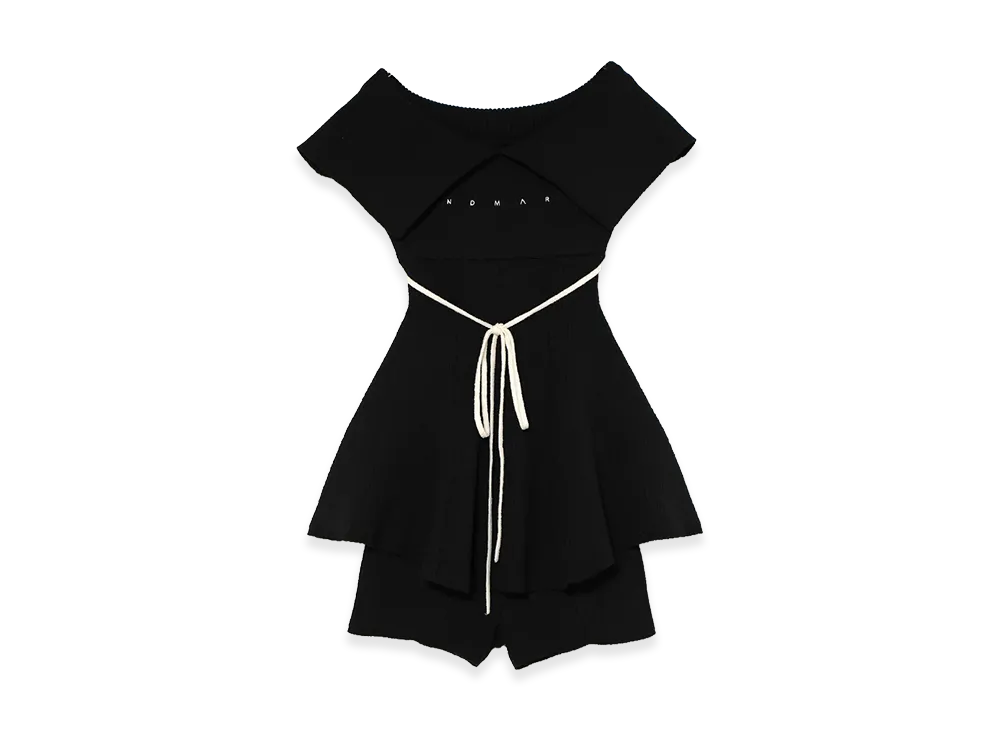 ANDMARY Women's Ellie Peplum Knit Set Up "Black"