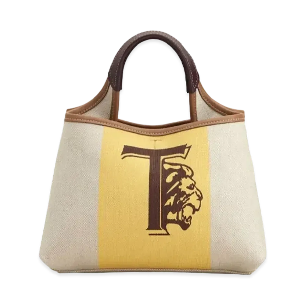 TOD'S Canvas & Leather Bag Micro "Beige/Yellow/Brown"