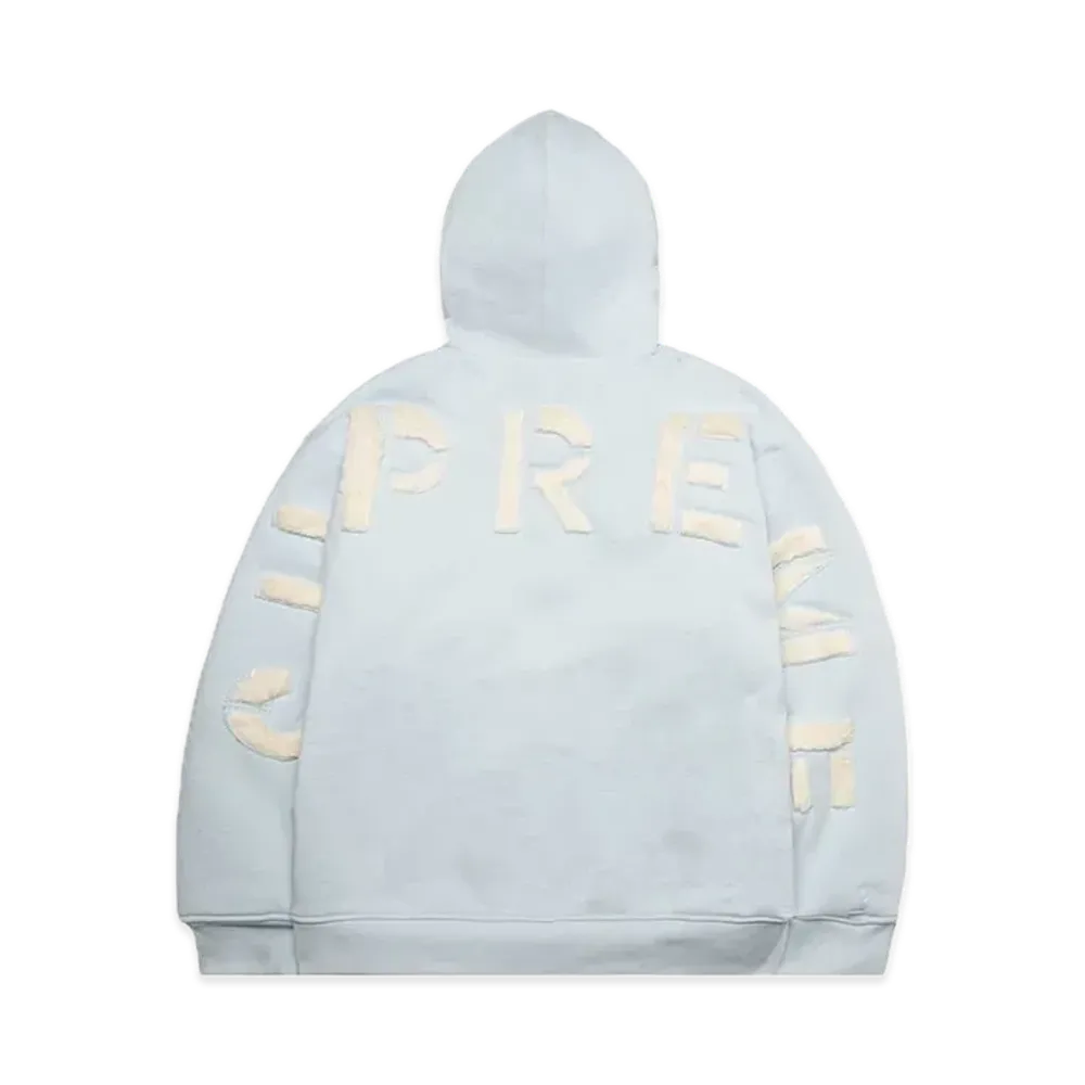 Supreme Faux Fur Lined Zip Up Hooded Sweatshirt "Light Blue"