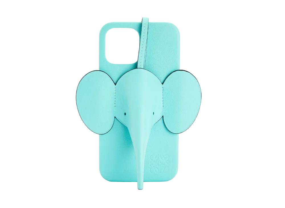 LOEWE Elephant Phone Cover In Calfskin For Iphone 12 Pro Max "Pacific Aqua"