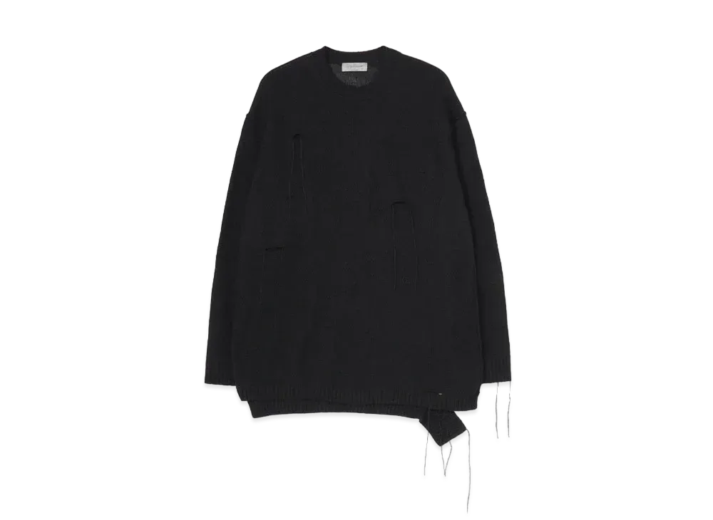 Yohji Yamamoto Pour Homme 5G PS LINKS YOHJI PRINT ROUND NECK LONG SLEEVES "Black"