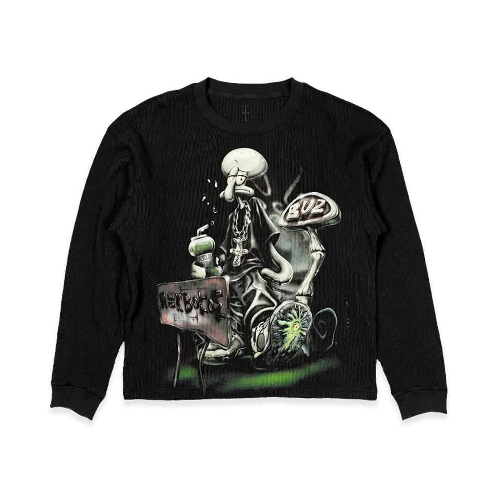 Travis Scott Cactus Jack x SPONGEBOB Rock Bottom Thermal Longsleeve "Black"