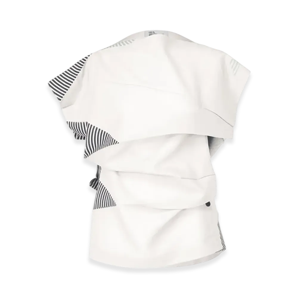 132 5. ISSEY MIYAKE Fold Ramie Print "White"