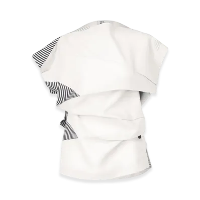 132 5. ISSEY MIYAKE Fold Ramie Print "White"
