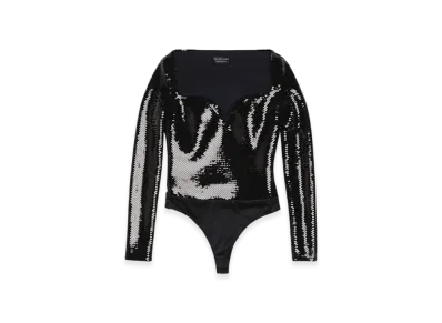 BALENCIAGA Women's Long Sleeve Bustier Top "Black"