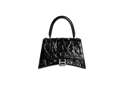 BALENCIAGA Hourglass Small Handbag Crushed Effect "Black"