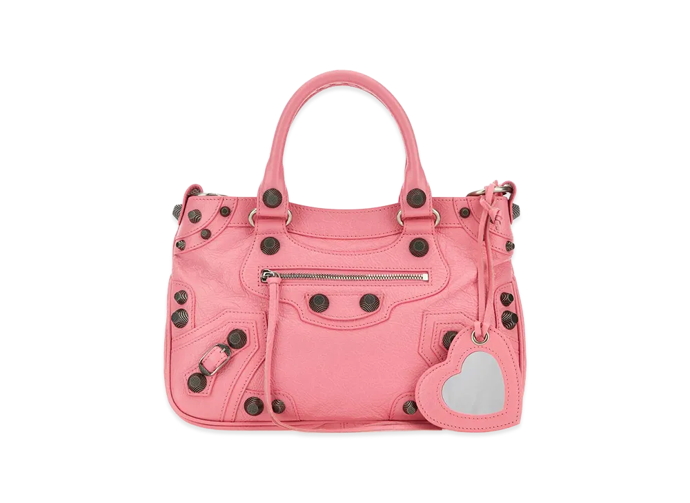BALENCIAGA Women's Nappa Leather Neo Cagole Tote M Handbag "Pink"