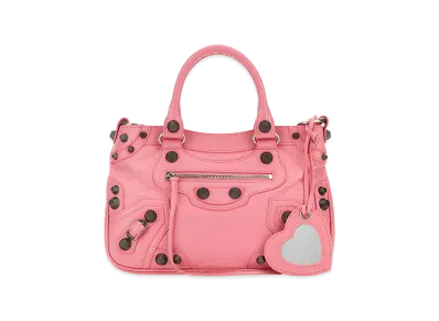 BALENCIAGA Women's Nappa Leather Neo Cagole Tote M Handbag "Pink"