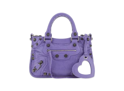 BALENCIAGA Women's Nappa Leather Neo Cagole S Handbag "Purple"
