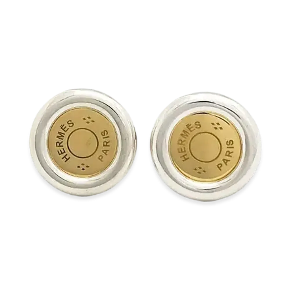 Hermes Sellier Earrings "Gold/Silver"