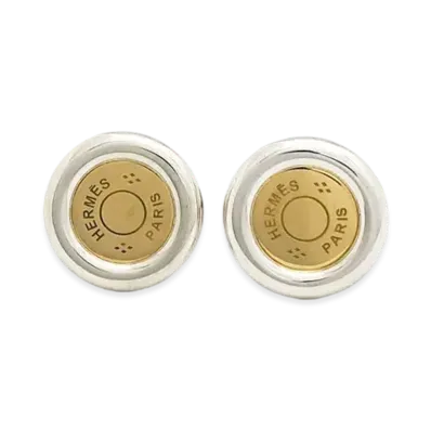 Hermes Sellier Earrings "Gold/Silver"