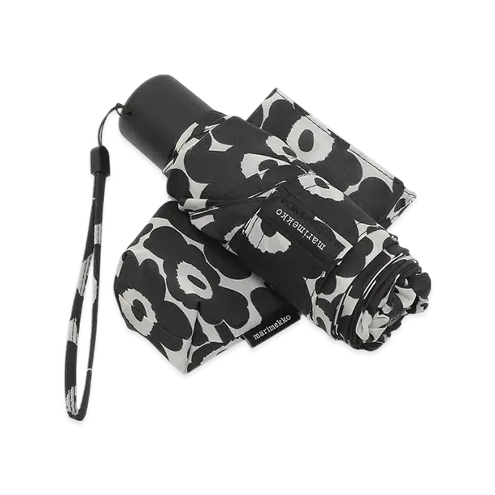Marimekko Mini Manual Nano Unikko Umbrella "White Black"