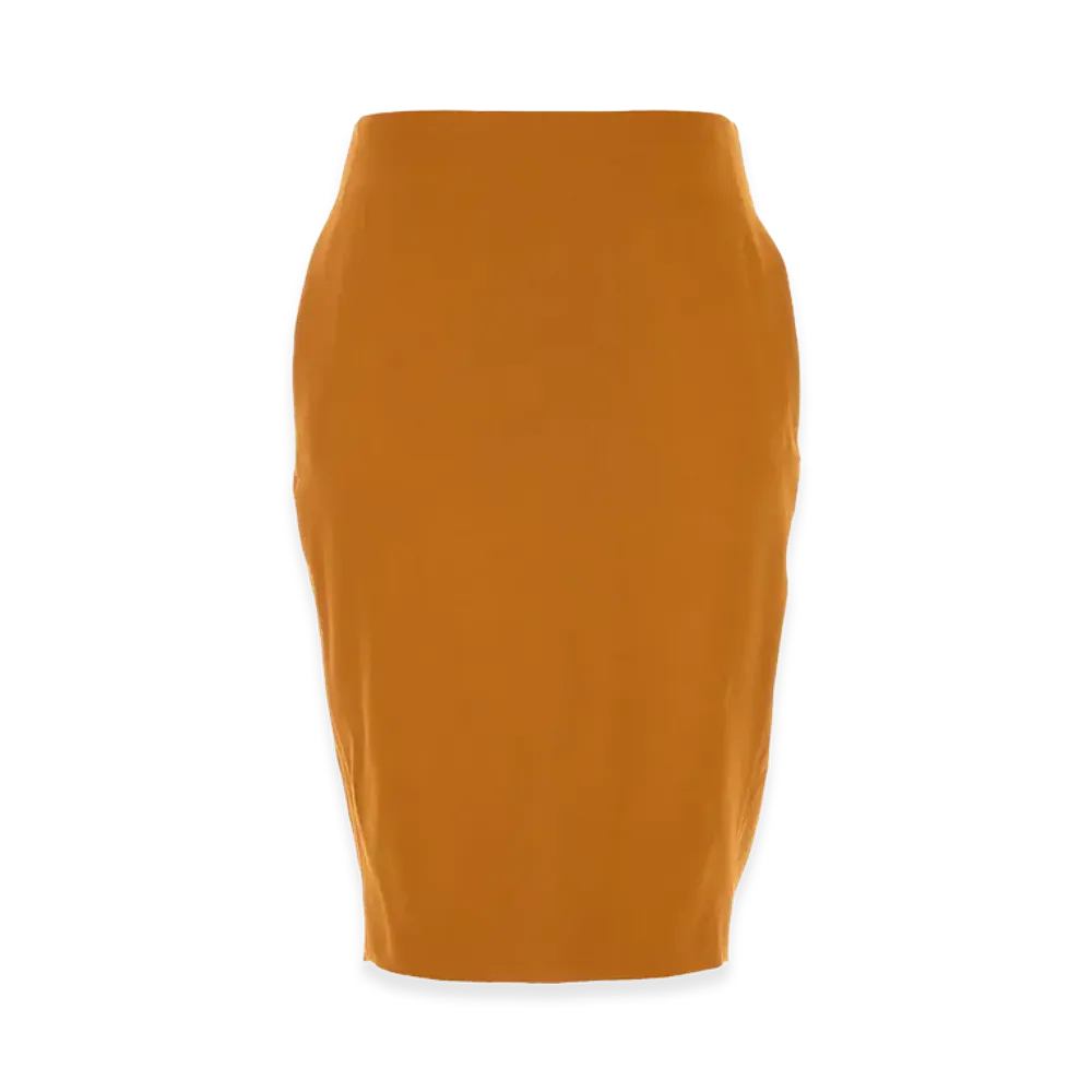 Saint Laurent Women's Pastel Orange Stretch Viscose Blend Skirt "Orange"