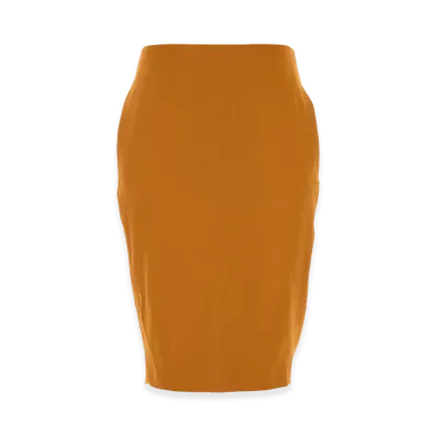 Saint Laurent Women's Pastel Orange Stretch Viscose Blend Skirt "Orange"