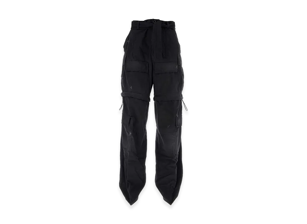 BALENCIAGA Women's Cotton Knife Cargo Pantaboots "Black"
