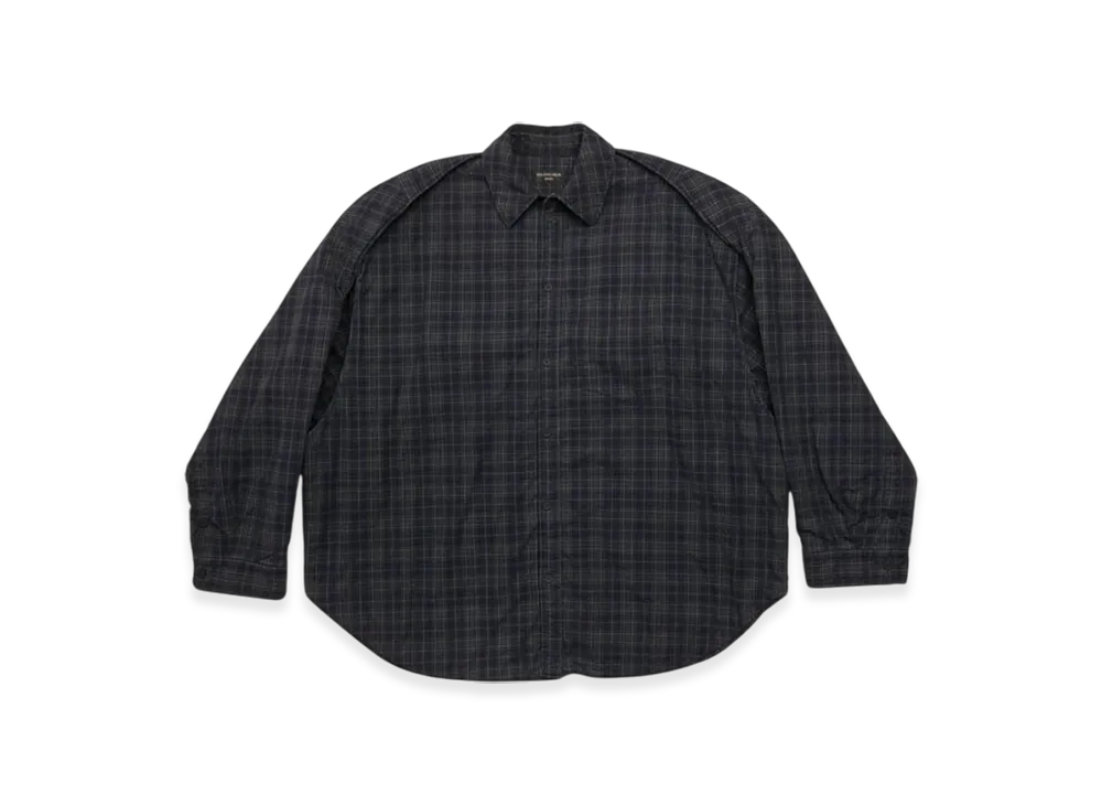 BALENCIAGA Women's Detachable Sleeves Shirt Large Fit "Grey"