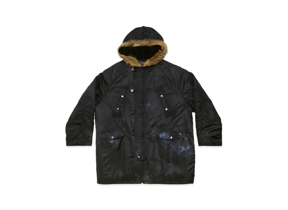 BALENCIAGA Men's Military Hoodie "Black"