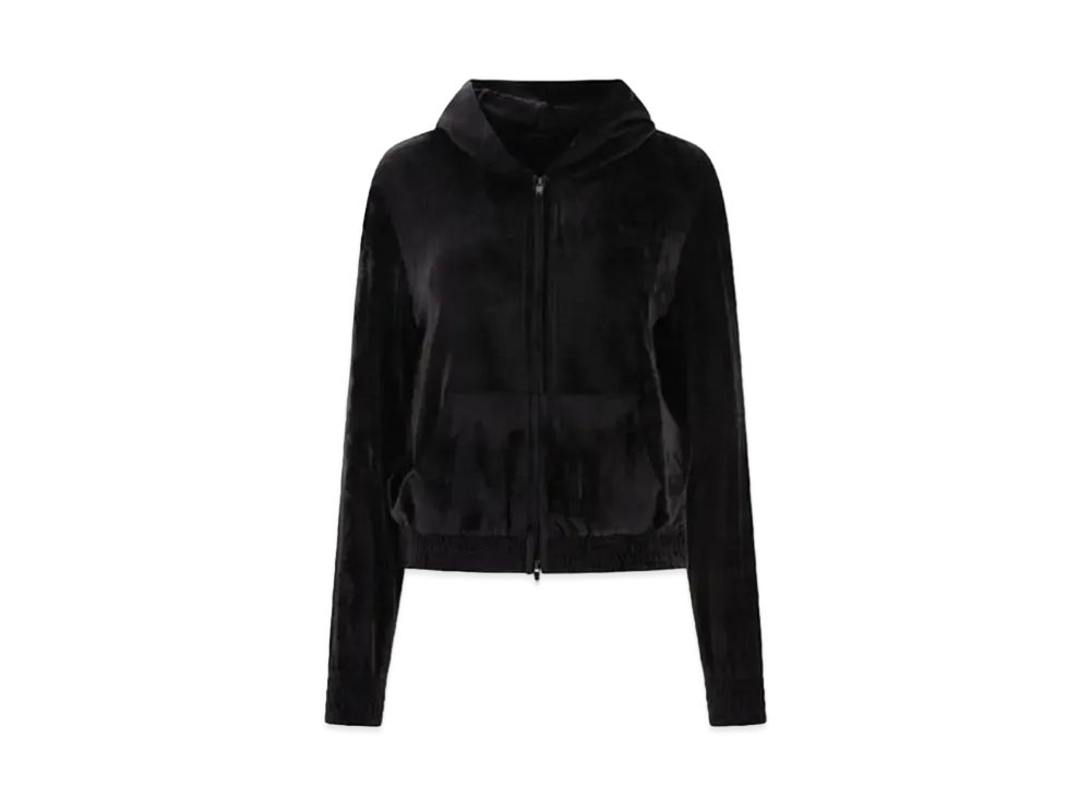 BALENCIAGA WMNS BB Paris Strass Zip Up Hoodie Fit "Black"