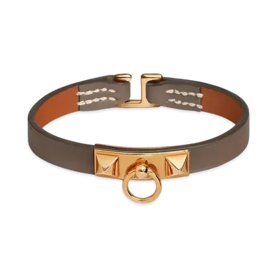 Hermes Rivale Mini Bracelet "Etoupe/Gold"