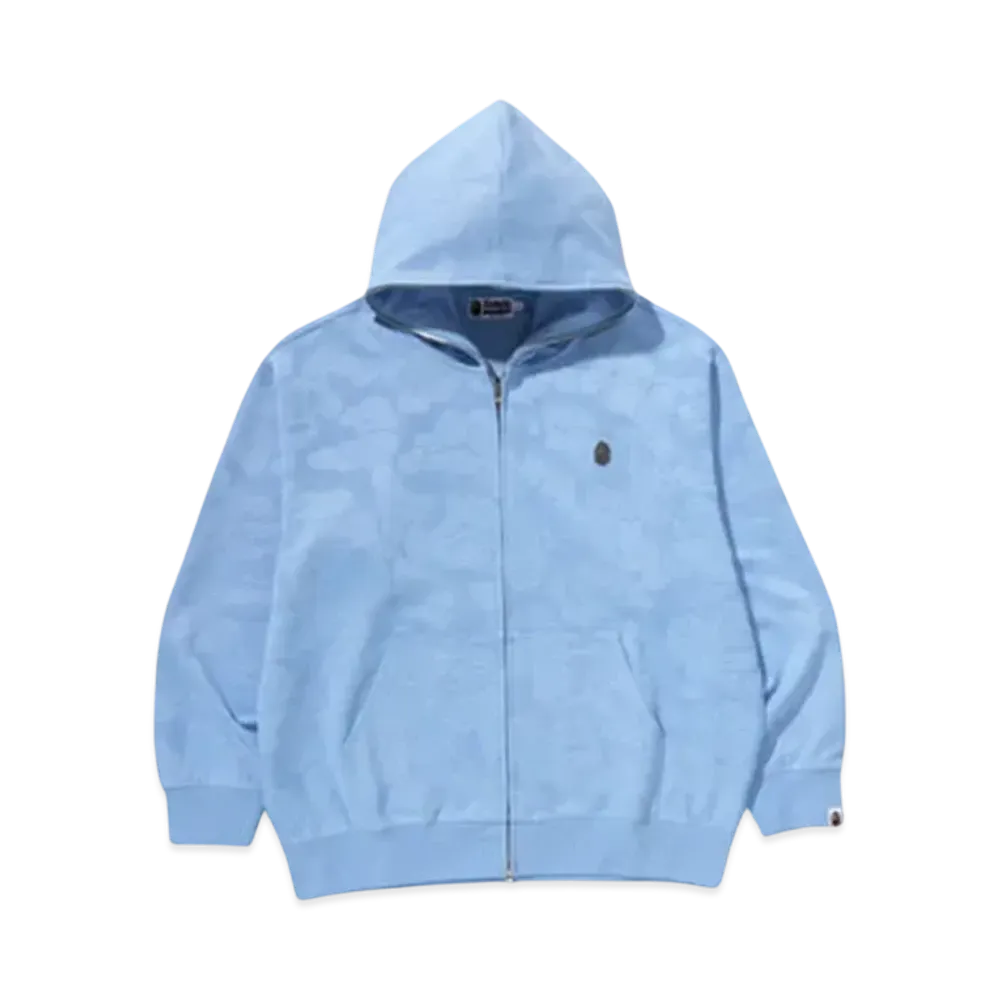 A BATHING APE Solid Camo Jacquard One Point Relaxed Fit Zip Hoodie "Sax"