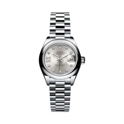 ROLEX Datejust 28 Silver Dial 10P Diamonds 279166