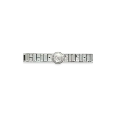 Versace Crystal Gianni Ribbon Cuff Ring "Silver"