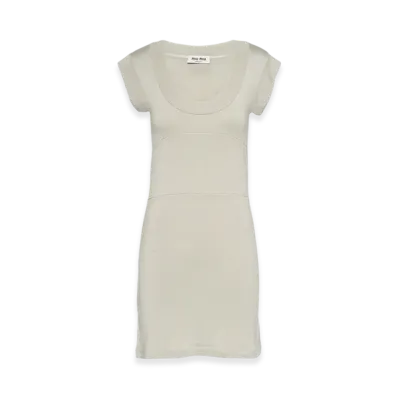 MIU MIU Women's Cashmere and Silk Dress "Pumice Stone"