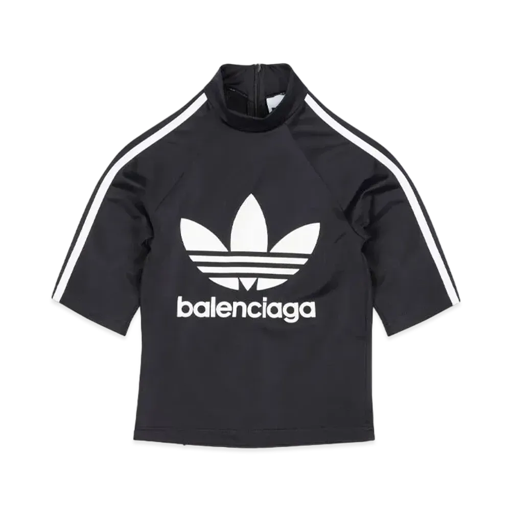 adidas BALENCIAGA Short Sleeve Athletic Top "Black"