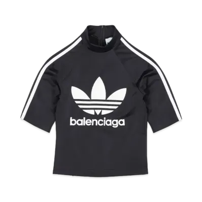 adidas BALENCIAGA Short Sleeve Athletic Top "Black"