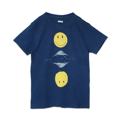 KAPITAL IDG TENGU CREW T (VELVABLE HAPPY MIRROR FUJI PT) "Indigo"