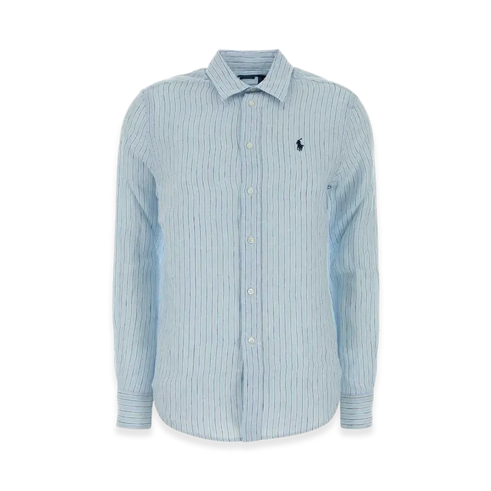 Polo Ralph Lauren Women's Embroidered Linen Shirt "Blue"