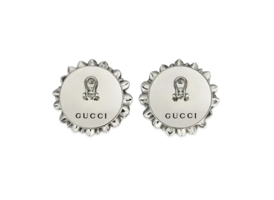 GUCCI Interlocking G Flower Earrings "Palladium"