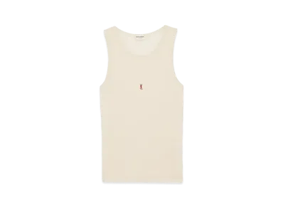 Saint Laurent Women's Cassandre Tank Top "Beige Rouge"