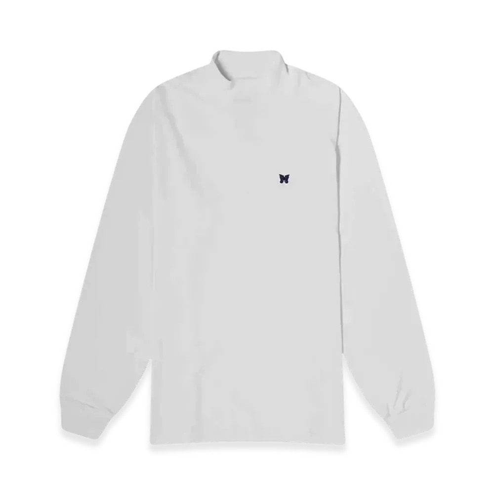 NEEDLES L/S Mock Neck Poly Jersey "White"