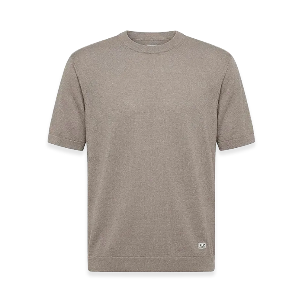 C.P. Company Dove Linen Knit Crewneck T-Shirt "Gray"