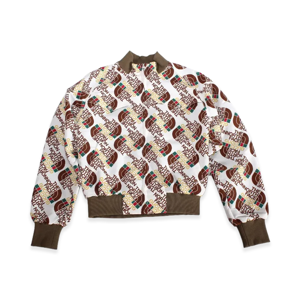 GUCCI x The North Face Web Print Bomber Jacket "White/Brown"