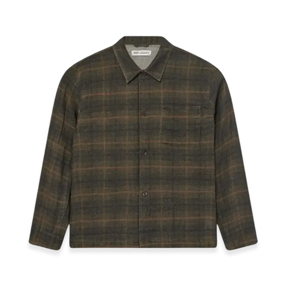 OUR LEGACY Box Shirt Mirage Wax Check "Green"
