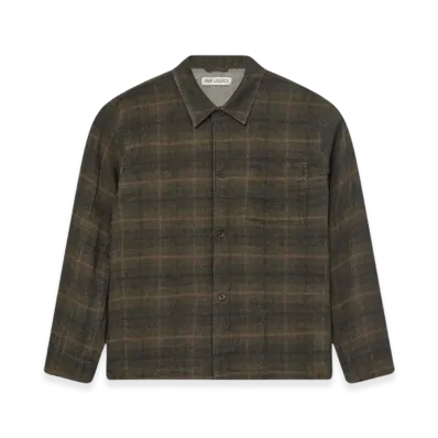 OUR LEGACY Box Shirt Mirage Wax Check "Green"